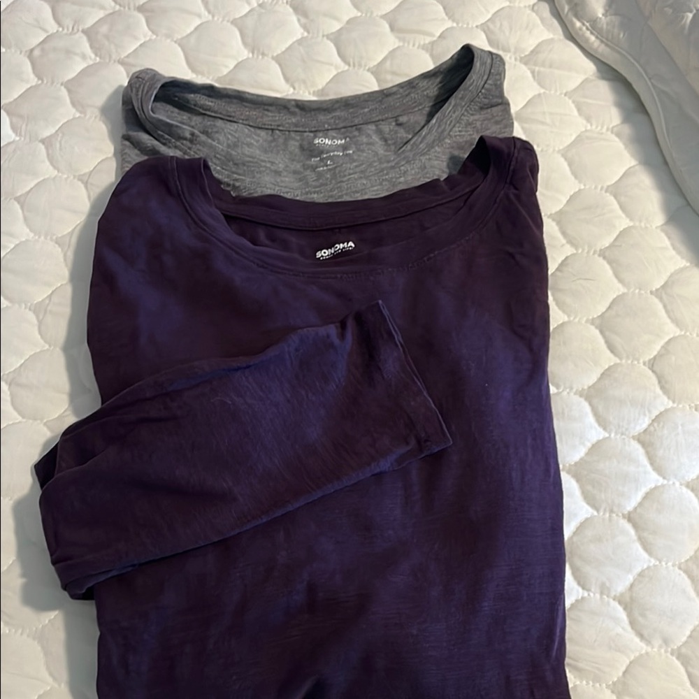 BUNDLE Sonoma Purple and Gray Long Sleeve Tops